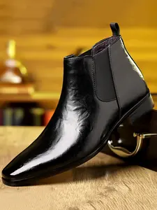 Men's Chelsea Boots Business Casual Slip-On Round Toe Low-Top Rubber Sole Daily Office Use, Comfortable and Stylish Footwear