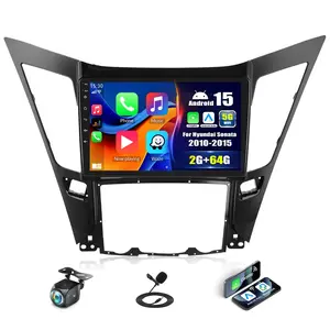 2G+64G Android 15 Car Stereo for Hyundai Sonata 2010-2015 with Wireless Carplay Android Auto,9” Touchscreen Hyundai Sonata Car Radio with Mirror Link WiFi/GPS Bluetooth FM/RDS SWC+AHD Rear Camera fathersdaygift