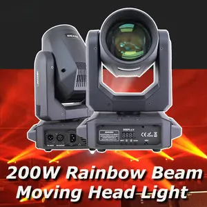 LED Moving Head Light 200W Beam+Spot+18 Rotating Prisms+Rainbow 12 Gobo 8 Color Effect Dj Dmx Stage Light Effect Light Disco Bar