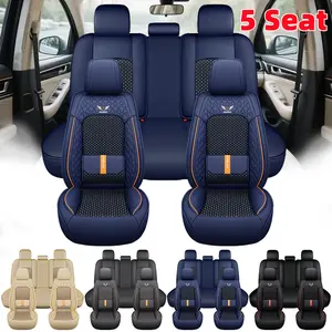 Luxury Waterproof Car Seat Cover - PU Leather - Scratch-Resistant & Easy to Clean - Five-Seat Cover for Entire Vehicle - Soft & Comfortable - Ice-Silk Style Headrest & Seat Cushion - All Seasons
