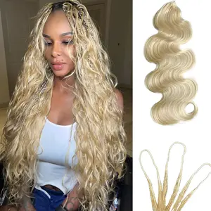 [NEW ARRIVAL] ISEE HAIR 613 Blonde Body Wave Crochet Human Hair Designed for Miracle Knots Pre Separated 50g/Pack Knotless Boho Braids Vacation Hair Plush Texture Time Saving Wear Summer Braids Blonde Boho Braids SummerWins