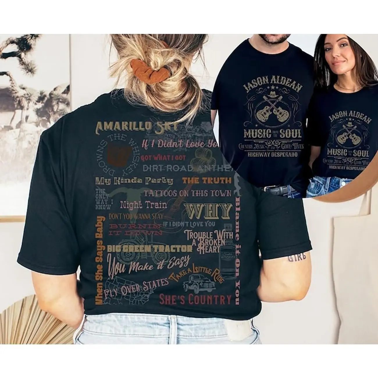Jason Aldean Tshirt Jason Aldean Tracklist Concert Shirt Vintage Jason Aldean Tshirt Song Lyrics Fan Gift Merch 2AZ