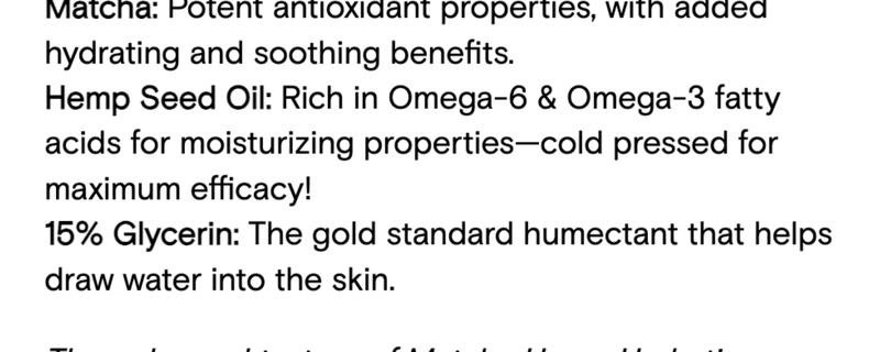 Matcha Hemp Hydrating Cleanser