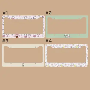 Miffy License Plate Frame Cute Bunny Car Accessories For Women Gift For Miffy Lovers Aesthetic License Plate Cover Rabbit Car Decor Pink