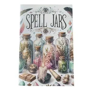Natural Jar Theme Watercolor Illustration Notebook, Unique Crystal Herbal Art Journal, Healing Creative Gift Planner, Handmade Art Sketchbook