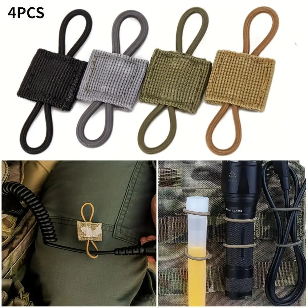 4pcs Multi-Color Durable Polyester MOLLE Backpack Clips with Elastic Webbing Lock - Ideal for Securing Gear on Tactical Packs