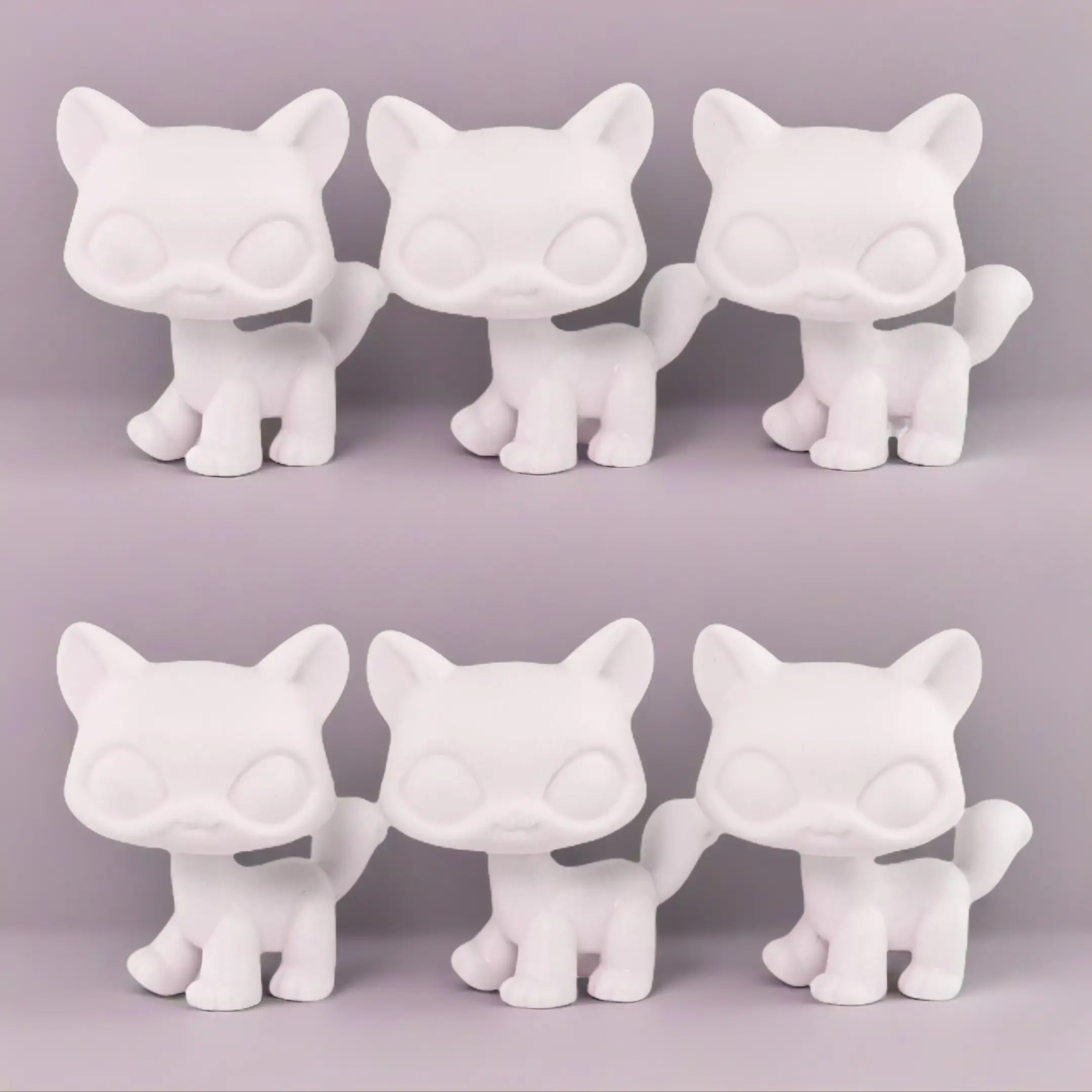 6 Pcs PVC Blank Bobble Head Models (2-3 in) with White Blank Bases, Durable Fade-Resistant DIY Supplies for Animal Decor, Halloween Cartoon Doll Making, Customizing Handmade Crafts