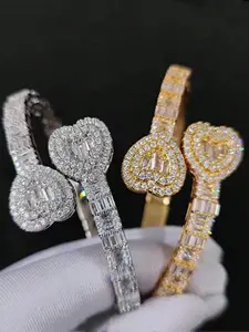 Rhinestone Decorated Heart Design Bracelet, Heart Shaped Bracelet, Fashionable Jewelry for Women for Party, Daily Clothing Decor, Trendy All-match & Exquisite Jewelry for Birthday Gift