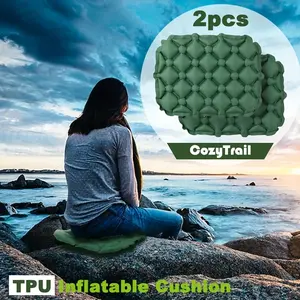 2pcs ultra-light inflatable travel cushions, made of TPU material, are very comfortable to use, come with a storage bag for easy carrying, and are very suitable for outdoor hiking and camping