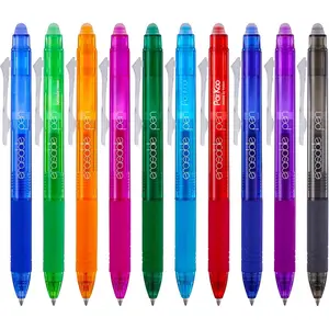 Retractable Erasable Gel Pens Clicker, Fine Point 0.7mm, Assorted Color Inks for Drawing Writing, 10-Pack