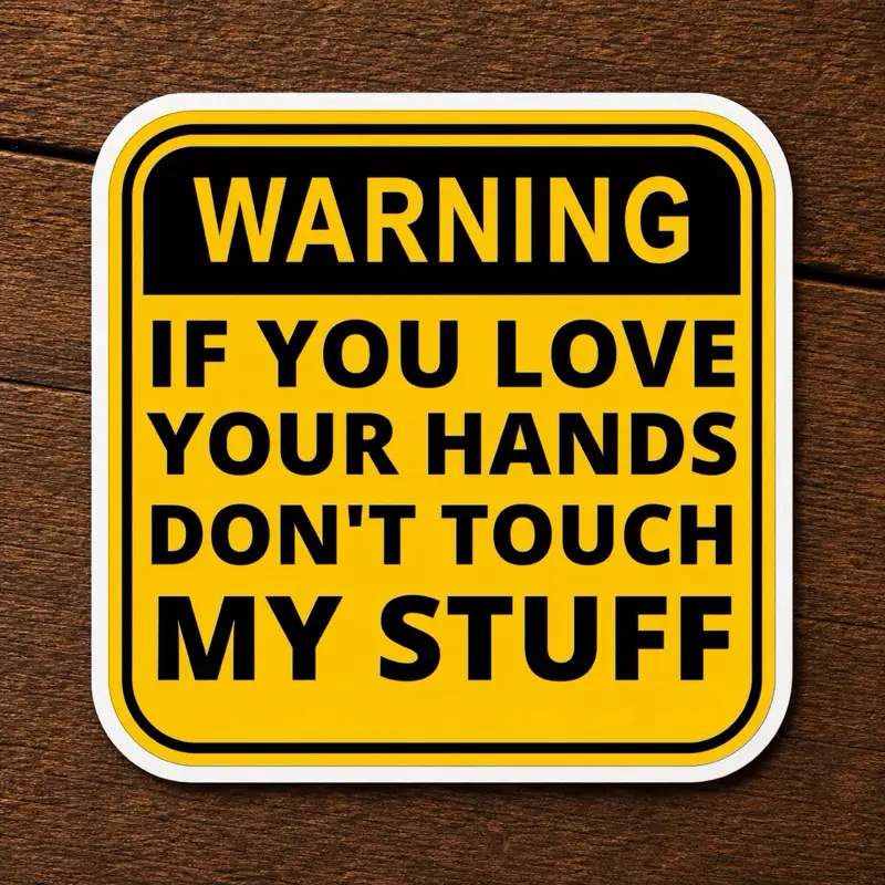 “Warning If You Love Your Hands Don’t Touch My Stuff” 2.5” Waterproof Vinyl Sticker