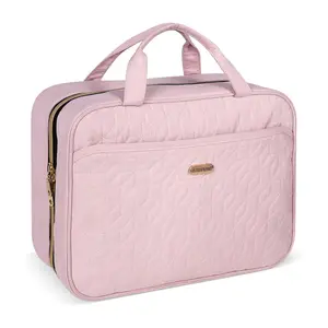 Travel Toiletry Bag,Ladies' travel portable wash bag, multifunctional, large capacity dry wet separation, with hook makeup brush compartment, essentials travel organizer Cosmetic Pouch