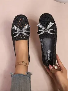 Ladies Bow Woven Clogs Flat Platform Maternity Shoes Non Slip Nurse Footwear for Long Standing