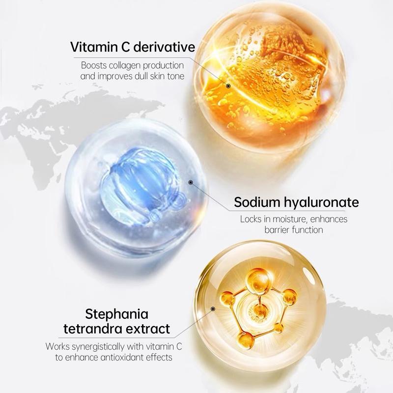 VGO Vitamin C Facial Serum 30ml/60ml soothes skin, suitable for all skin types, rich in retinol and other skincare elements, and has additional benefits such as youthful hydration, brightening skin tone, and daily skincare.