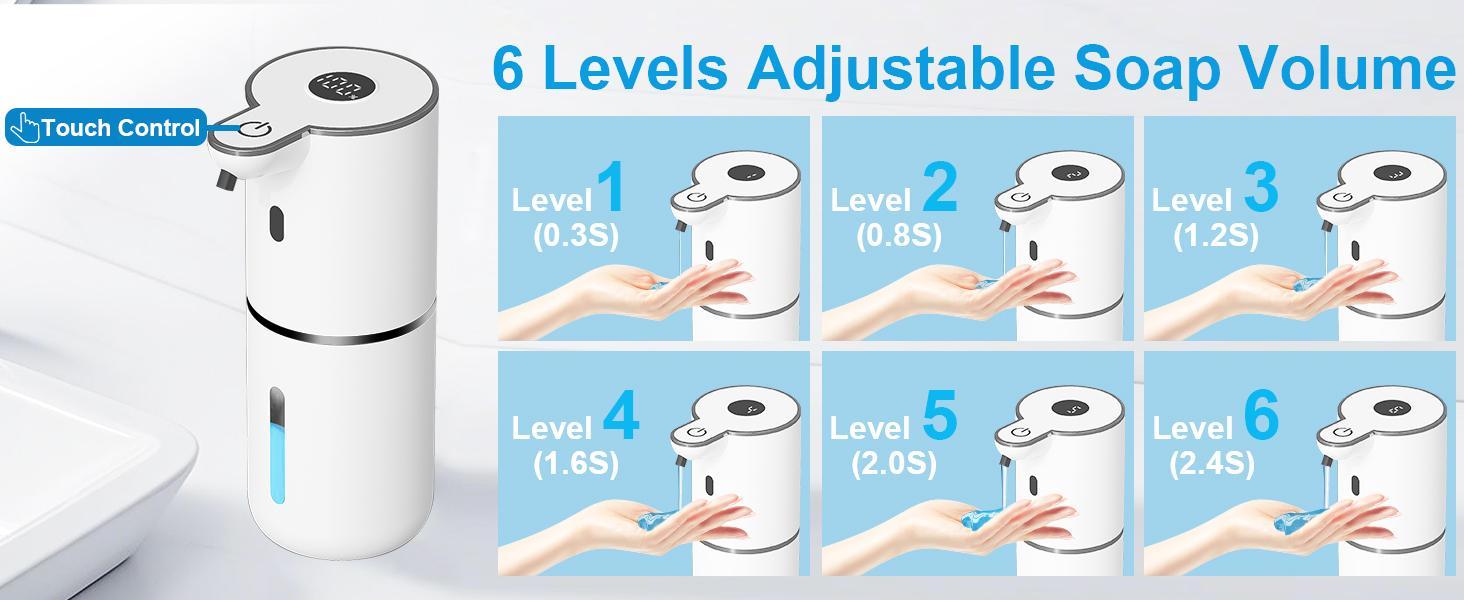 Automatic Liquid Soap Dispenser – Touchless Hand Soap or Dish Soap Dispenser, 6 Adjustable Levels, 360ml, IR Sensor & Display, Wall-Mount or Tabletop Use for Bathroom Kitchen – Ideal Gift for Home detail 3