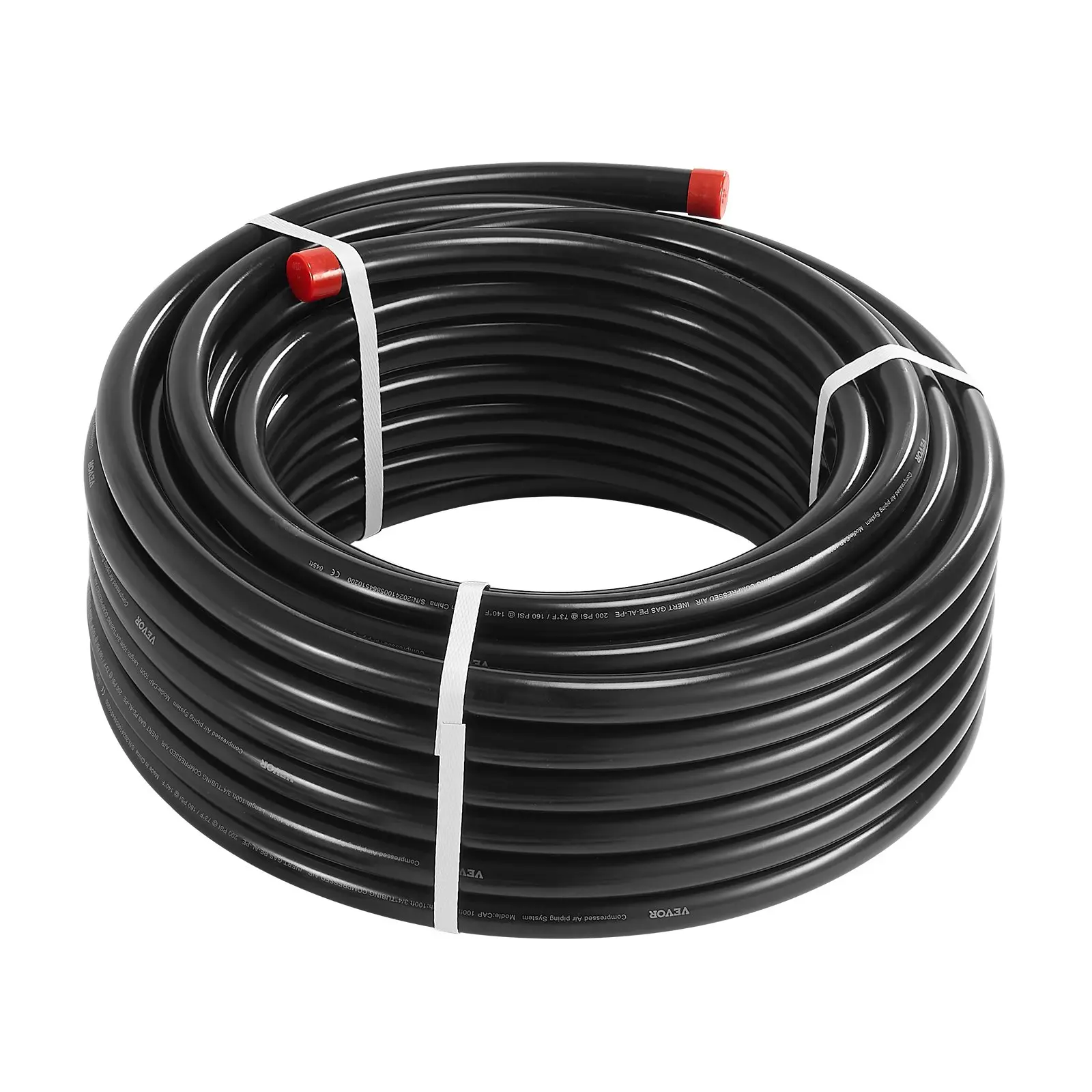 VEVOR Air Compressor Line Kit, 100 ft x 3/4", HDPE-Aluminum Compressed Air Piping System, Compressed Air Line Tubing Kit for Garages Workshops, Black