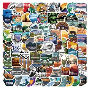 100pc US State National Park Sticker Pack Durable Waterproof Vinyl Stickers for Book Phone Laptop Water Bottle Fun Craft Stickers for Scrapbooks Planners Gifts and Rewards Cute Gifts for Girls Kids Teens Adults