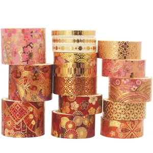 Splendid  Washi Tape Set Embroidery  Foil Decorative Tapes for Arts, DIY Crafts, Journal Supplies, Planners, Scrapbook,  Wrapping 15 Rolls (Fierce )