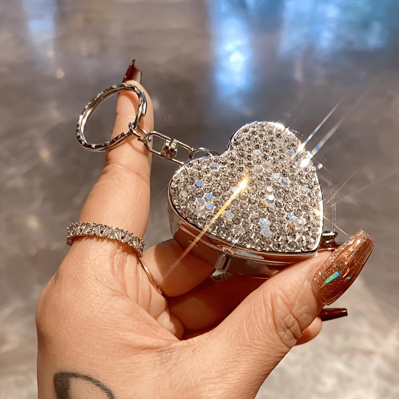 1Pc Luxury Love Medicine Box with Artificial Diamond Inlay, Portable Multifunctional Capsule Tablet Storage Box, Creative Small Item Organizer