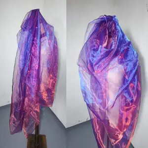 Two Tone Sheer Organza Fabric Iridescent -3.3 Yard Long,59-Inch Wide - for DIY,Sewing Crafts,Wedding & Party Decorations,Tulle,Gauze,Fabric Decorative Edge,Handicraft Enthusiasts(Two Tone Purple red)