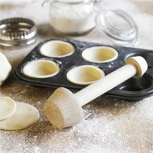 Wooden Tart Tamper - Double-Sided Kitchen Utensil for Baking, Pie Crust Pastry Mould and Tart Shell Maker Tool, Utensils