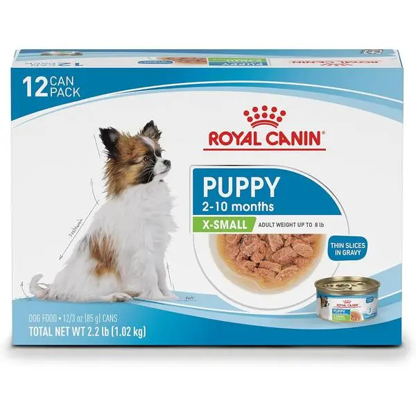 Royal Canin Size Health Nutrition X-Small Puppy Thin Slices in Gravy Dog Food, 3 oz (Pack of 12)