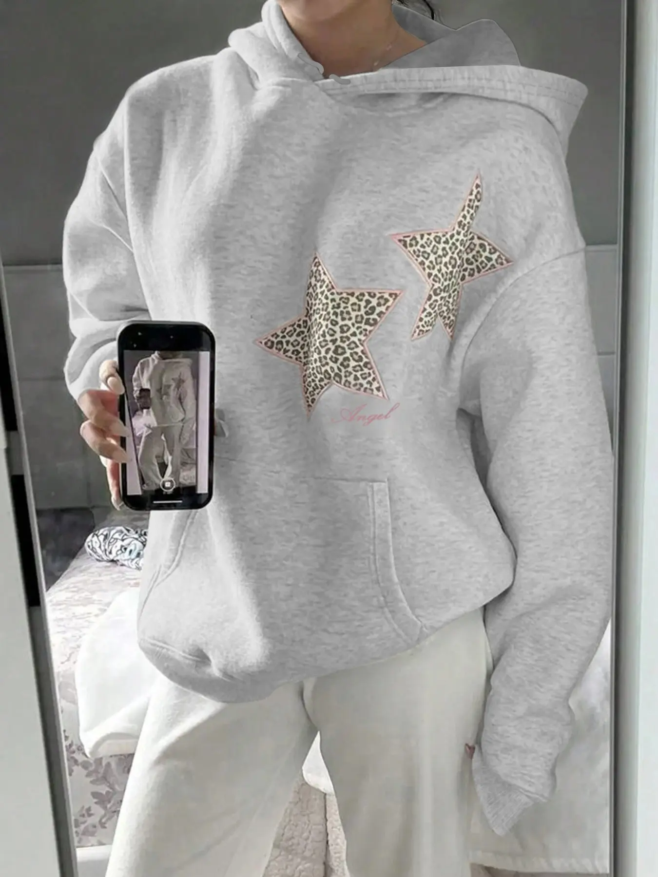 hoodie with star patches - TikTok Shop