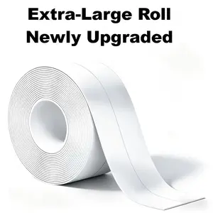 5M/Rolls White Caulk Tape - Self Adhesive Waterproof Sealant Strip forBathroom, Kitchen, Sink, Tub, Shower, Bathtub & Toilet Edge Protection
