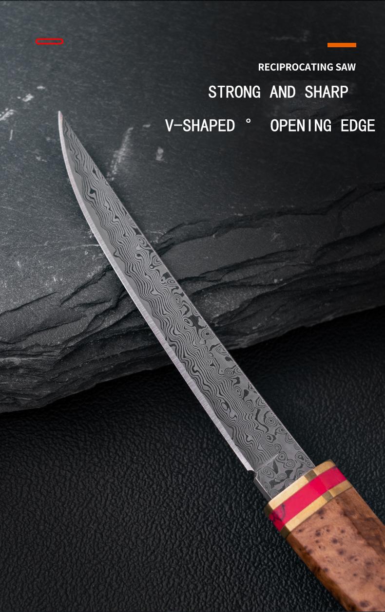 Damascus Steel Paring knife, portable household knife, for kitchen and patio barbecues, camping