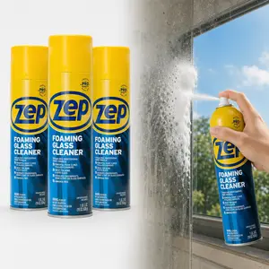 ZEP 19 oz. Foaming Glass Cleaner,foaming glass cleaner,ammonia-free,streak-free shine,no drips,anti-cling formula, windows, mirrors, glass doors, Plexiglas, tinted windows, fingerprint remover, smudge remover, grease remover, soil remover, dissolve grease