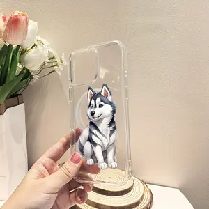 Fashion Husky Puppy Pattern Magnetic Wireless Charging Phone Case for iPhone 16 Pro Max 15/14 PLUS 13/12/11 Pro, Samsung Galaxy S22 S23 S24Plus FE Ultra Shockproof and Drop-Proof Protective Phone Case