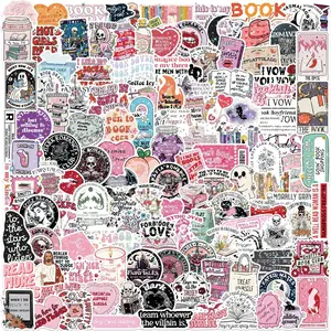 150PCS Romantic Reading Style Kindle Stickers, 150 Waterproof Non-Stick Luggage Guitar Decals, Flat Sticker Type, No Ca Prop 65 Warning