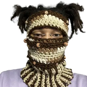 Cozy Crochet Balaclava (Ski-mask,Sheisty) Striped, Ribbed