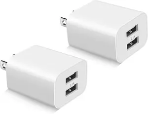 USB Wall Charger Block 2Pack Dual Port Cube Plug Power  Adapter Brick for   15/14/13/12/XS Max/XR/X/8/8 Plus/7/6S/6S Plus/6/SE/5S/5C/iPad Mini/Air/ Galaxy Kindle Fire