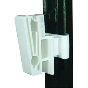 212 MAIN T Post Insulator - Snap-On, Front Mount, White, Heavy-Duty, Holds 2 in. Polytape or 0.37 in. Rope