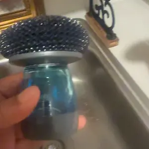 Automatic Liquid Filling Comfort Handle Soap Dispense Palm Brush for Kitchen Sink Pot Bowl Cleaning