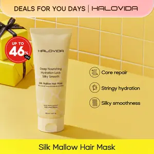 Halovida Silk Mallow Hair Mask for Hydrating and Moisturizing Hair,Strengthens & Maintains Bonds within Hair, Flyaways & Reduce Breakage,Instant Softness & Shine,Gentle,Dry & Damaged Hair Professional Treatment,6.8 fl.oz, summerwins,DealsForYouDays
