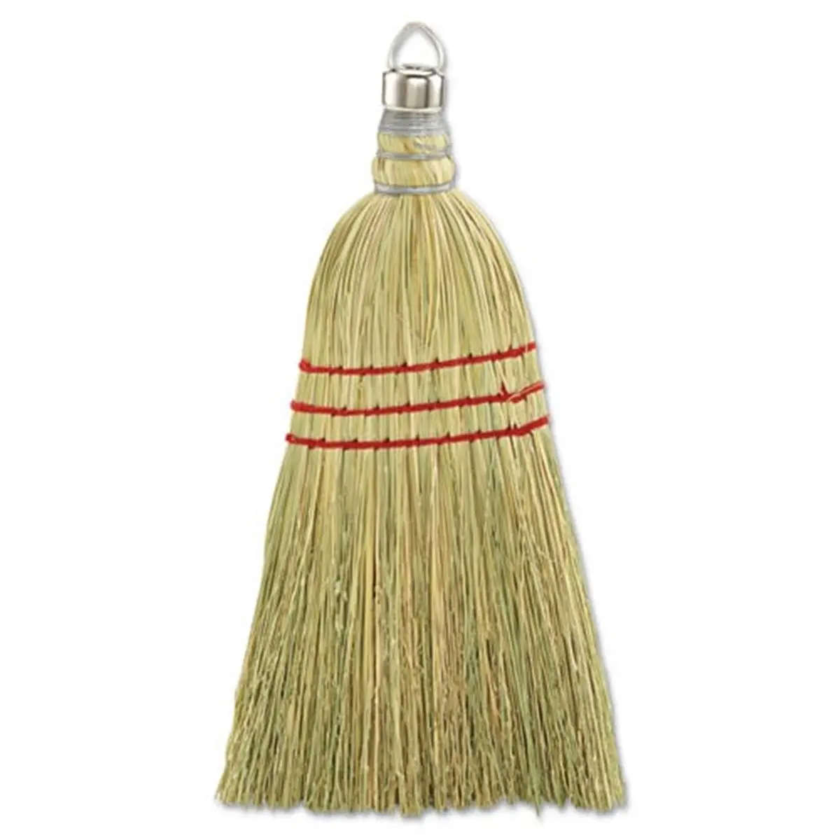 212 MAIN Whisk Broom with Handle - 10 in Wooden Handle, Metal Bristles, Corn Fiber Bristles, Hangable Handheld Broom for Home Care Spot Cleaning