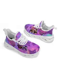 K-Pop Hunter Girl woman Shoes Fashionable Daily Playwear Casual for Mesh Lace-Up Low Footwear Sneakers Shoes, Lace up trainers, Trainer