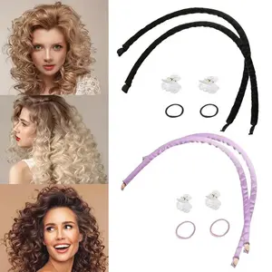 Rulos de Cabello Suaves, Varilla de Rizado Sin Calor, Diadema, Rodillos de Cabello Sin Calor, Rizos Perezosos, Dormir Durante la Noche, Varillas Flexibles, Herramientas de Estilismo de Cabello