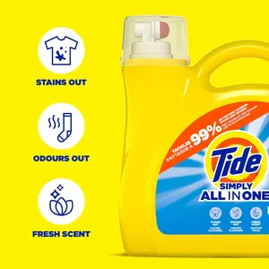 Tide Simply Liquid Laundry Detergent, Refreshing Breeze, 168 Oz, 128 Loads - Powerful Cleaning for Fresh & Clean Laundry, Easy to Use, Ideal for Everyday Stains, Family Size, Trusted Tide Quality