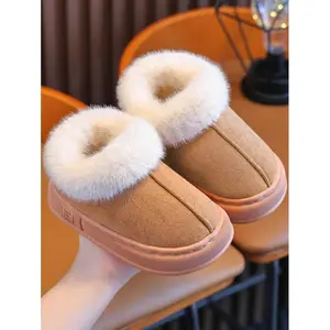 Kids Shoes Plush Thickened Soft Sole Comfortable Simple Casual Indoor Outdoor for Children 2025 Autumn Winter