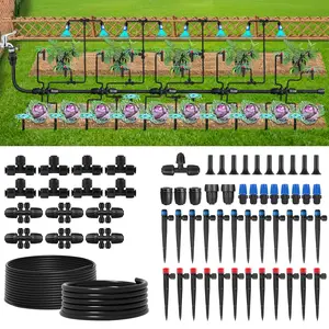250FT Drip Irrigation System Kit, Automatic Garden Watering System with 1/2" Hose and 1/4" Distribution Tubing-Adjustable Nozzles & Sprinklers for Garden Irrigation, Yard, Lawn, Potted Plants.