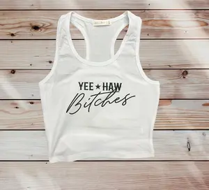 Yee haw cropped tank top