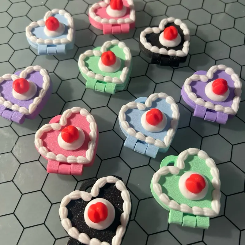 Fake cake locket keychain