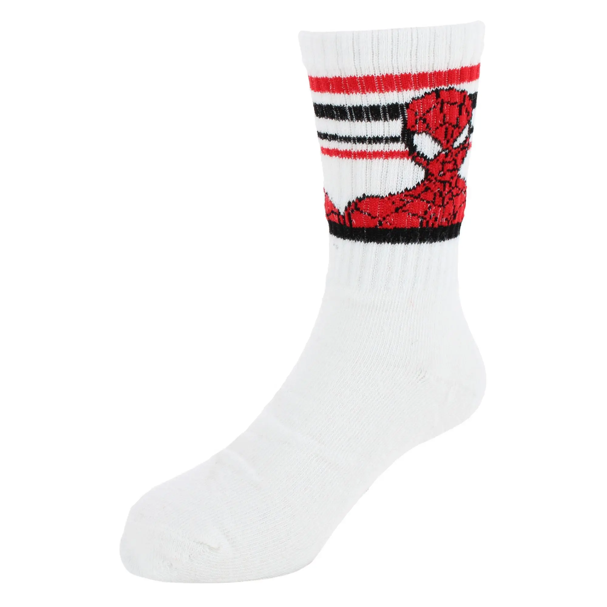 Textiel Trade Boys' Marvel The Amazing Spider-Man Crew Length Athletic Socks - 2 Pair, Youth Socks, 13-14 Yrs, Ribbed Knit, Calf High