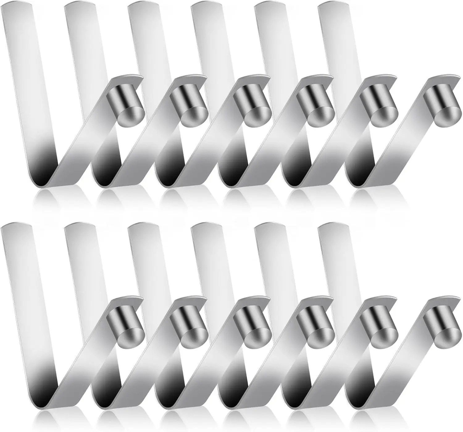 12-Pack 8mm Stainless Steel Tent Pole Clips, Push-Button Spring Snap Fasteners, Easy to Install, Tube Compatible for Kayaking Paddles