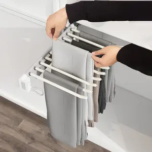 Expandable Closet Organizer Rack, Space-Saving Design, Durable & Versatile Storage Solution for Organizing Clothes Efficiently, Pants Hangers, Multifunctional Hanger, Hanging Clothes Organizer
