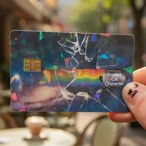 (2 Pack) Holographic Poptart Cat Debit Card Skin Custom Fan Art Vinyl Cover Scratch Resistant Water Resistant Everyday Accessories