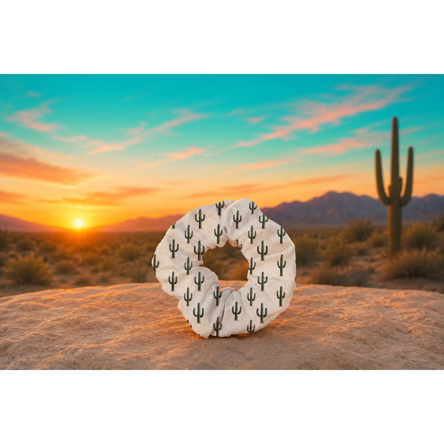 WESTERN LAVISH CACTUS SCRUNCHIE